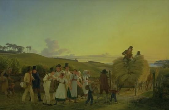 Vilhelm Hammershoi Bnder vender hjem fra marken med det sidste las korn Spain oil painting art